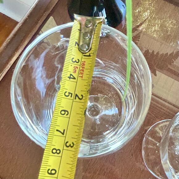 Pair of Vintage Stemmed Water Goblets with Vertical Frosted Stripes – 8” Tall - Picture 13 of 15